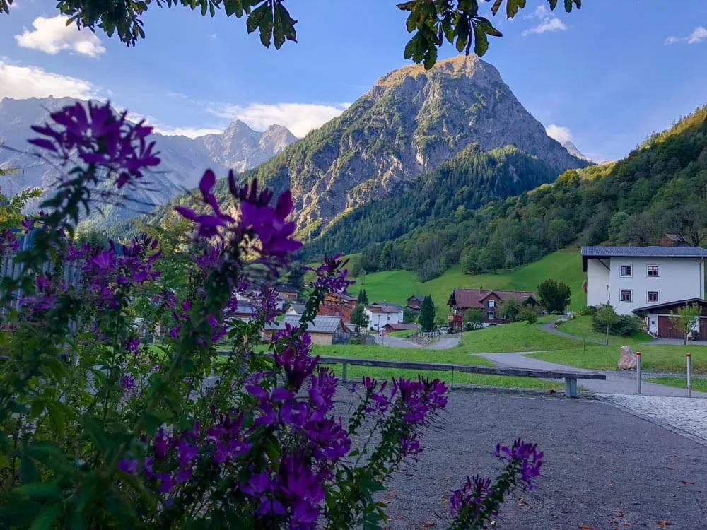 Mountain backdrop of Brand village in Austria