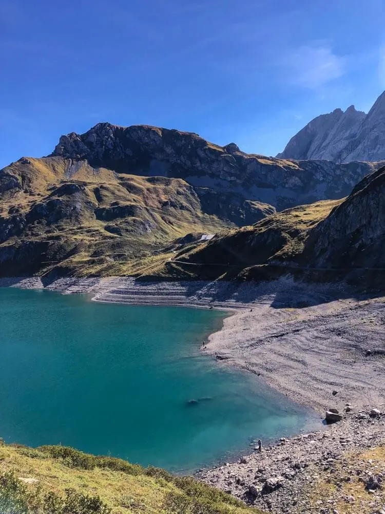 Wrinkled shoreline of an alpine lake