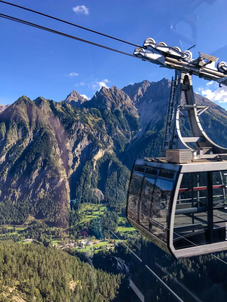 Panoramic cable car in Brandnertal Austria