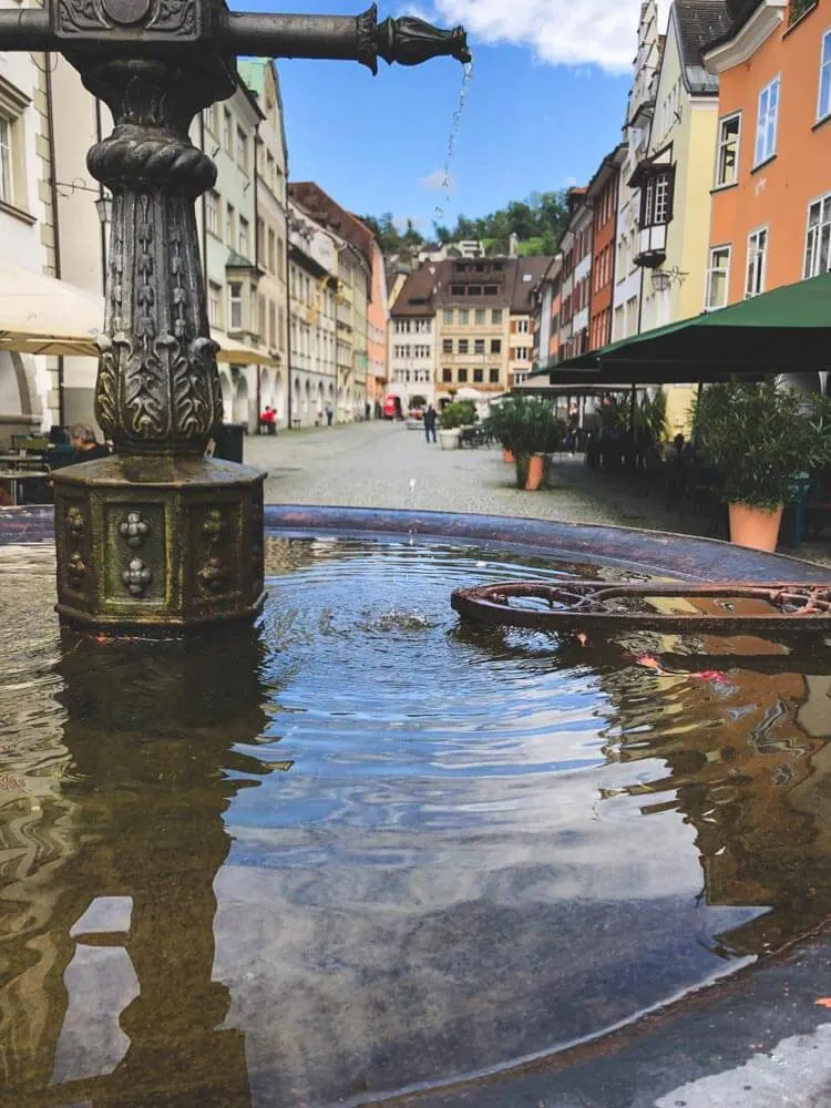 Closeup of a water fountain