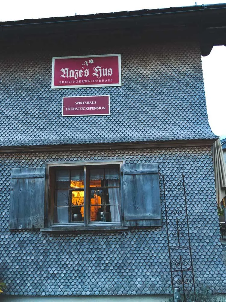 A typical tiled house in an Austrian village in Vorarlberg region