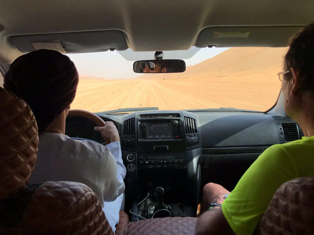 Driving in the desert in Oman