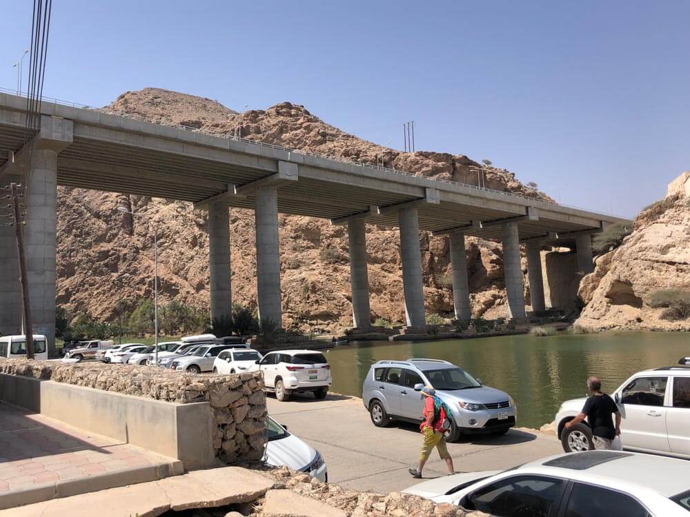 A full parking lot in Oman