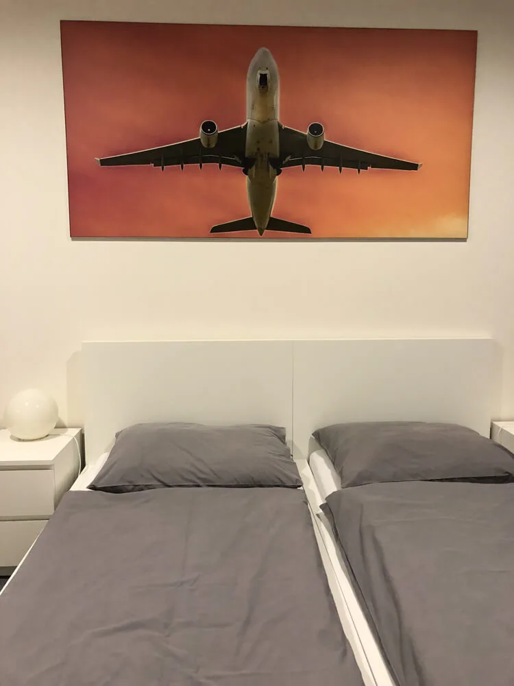 View of an airport hotel room
