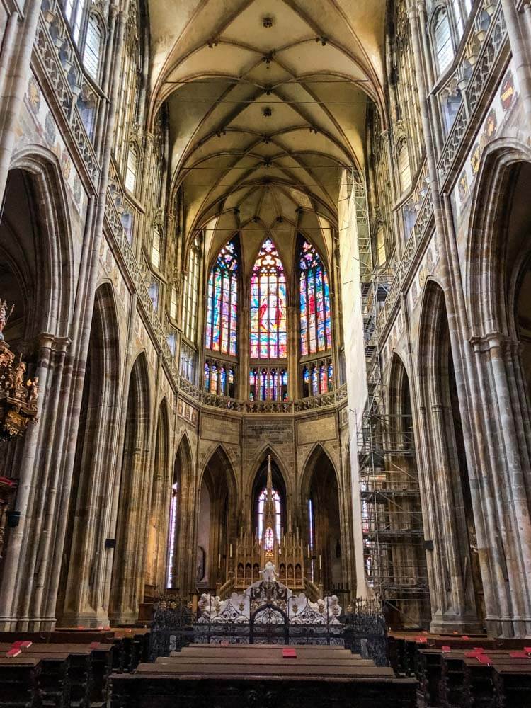 St. Vitus Cathedral interior within Prague Castle complex