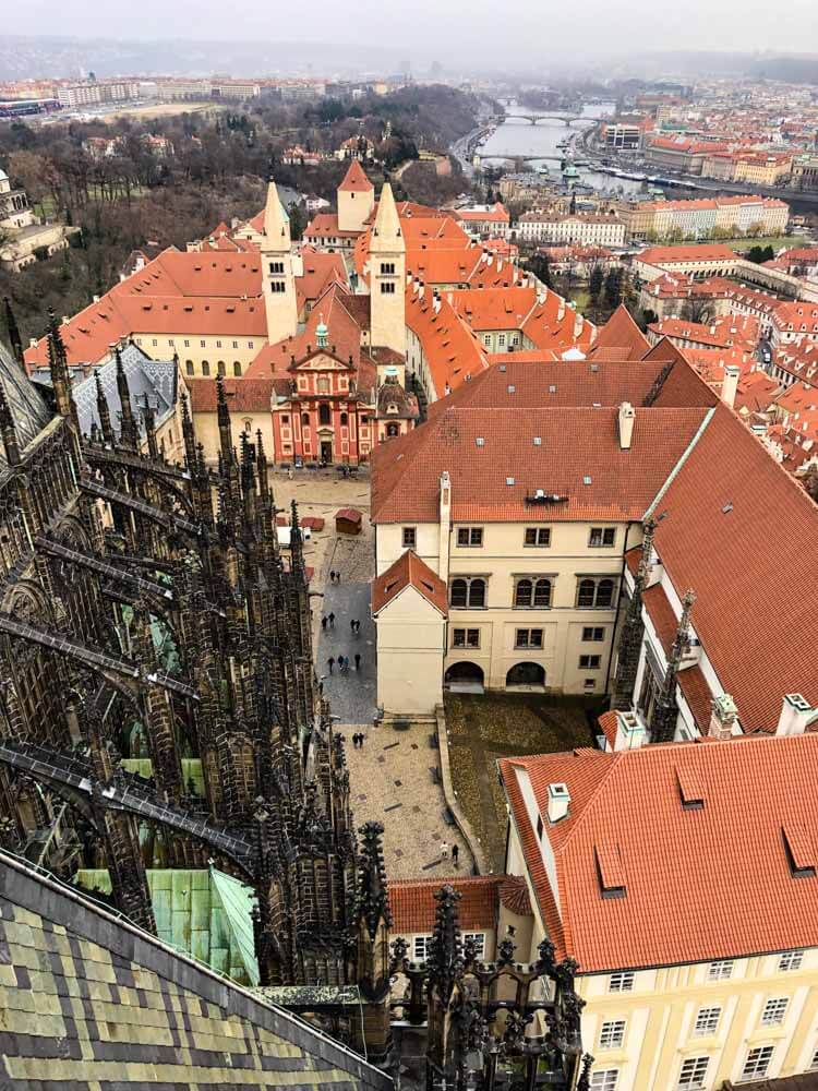 View of the Prague Castle complex from the Great South Tower