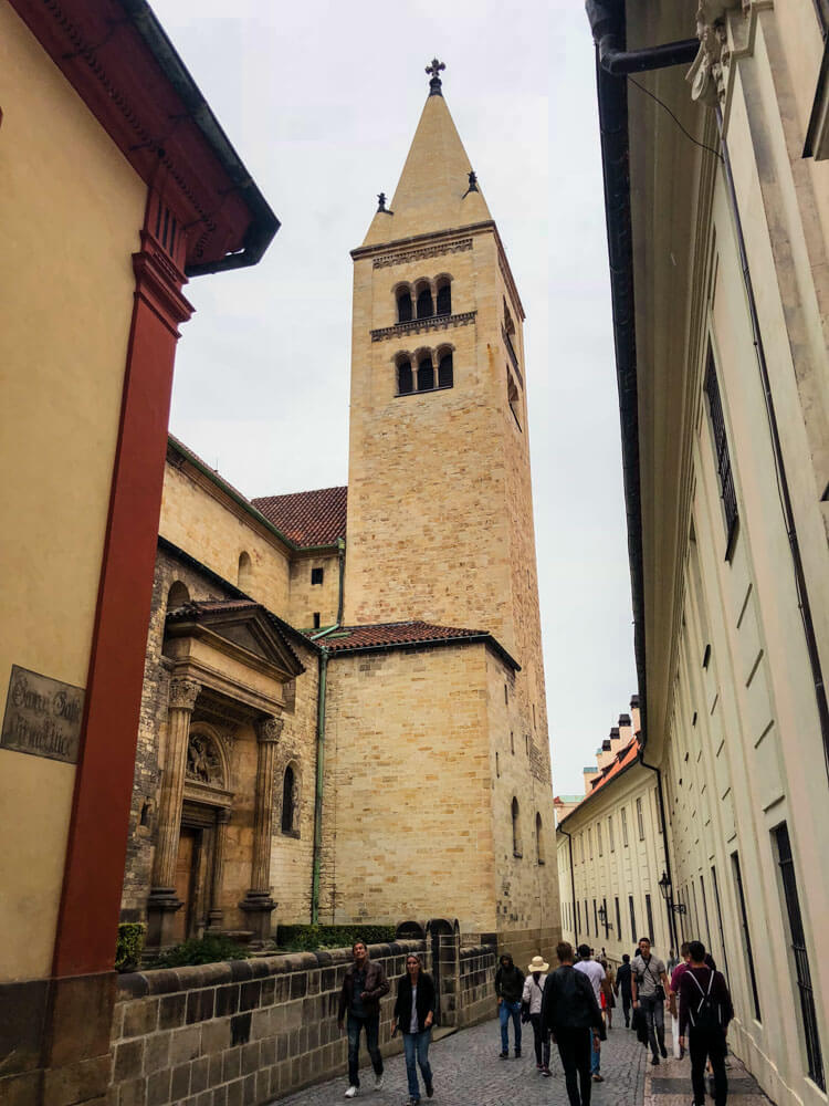 A view of the tower of St. George's Basilica