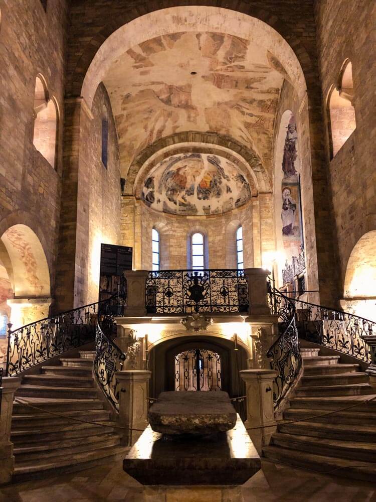 Inside St. George's Basilica at Prague Castle