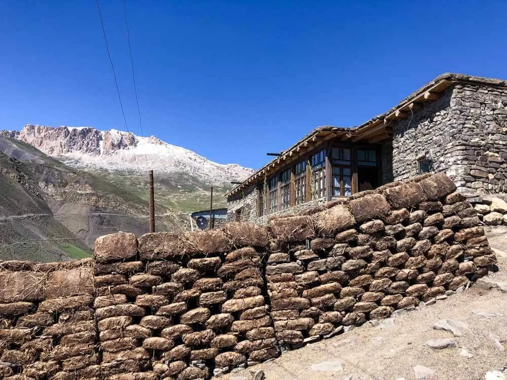 Bricks made of manure in Xinaliq village, Azerbaijan