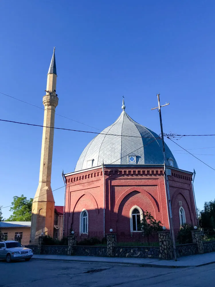 Brick-laid Mosque in Quba in Azerbaijan