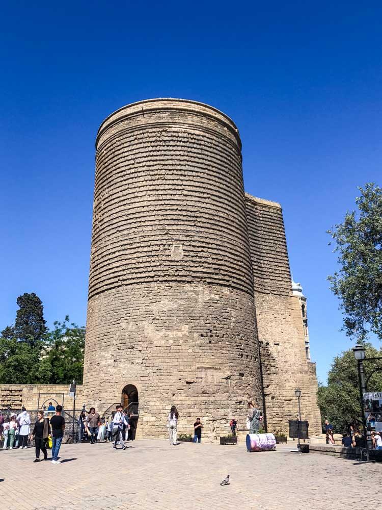 Historical tower in Baku Azerbaijan
