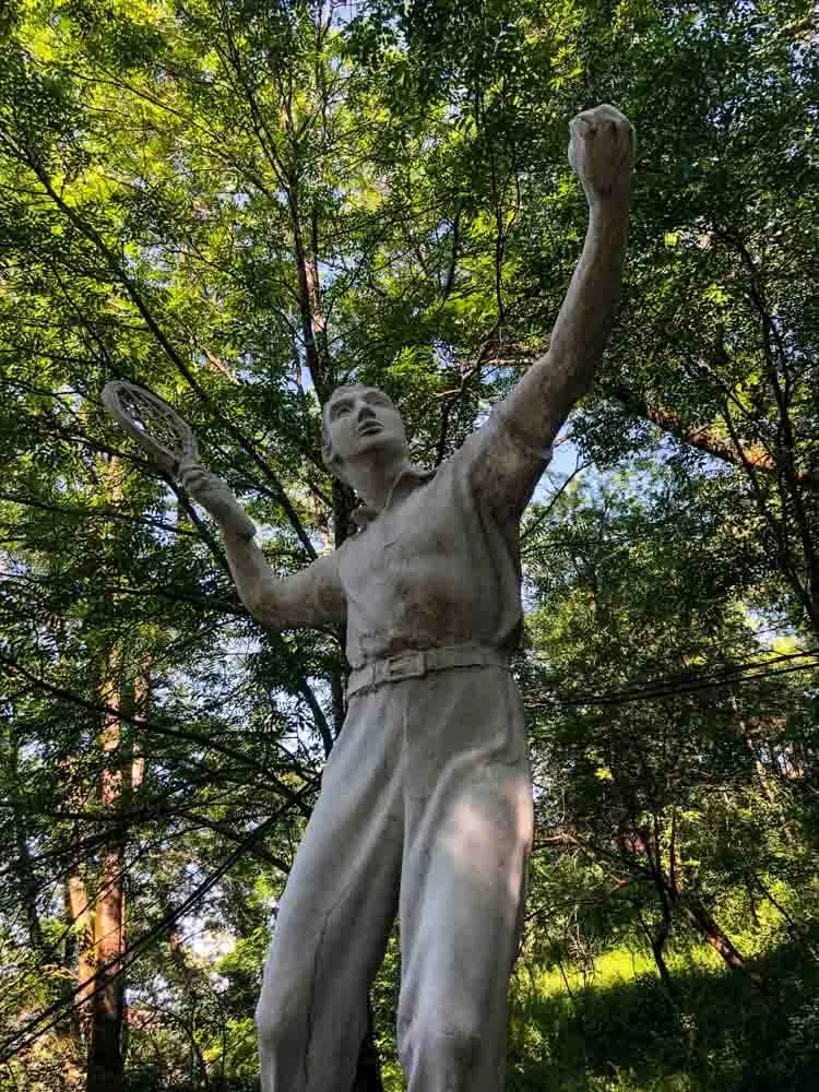 A statue of a tennist in Quba Azerbaijan