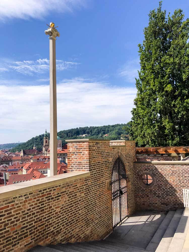 View of a wall in Prague Castle gardens