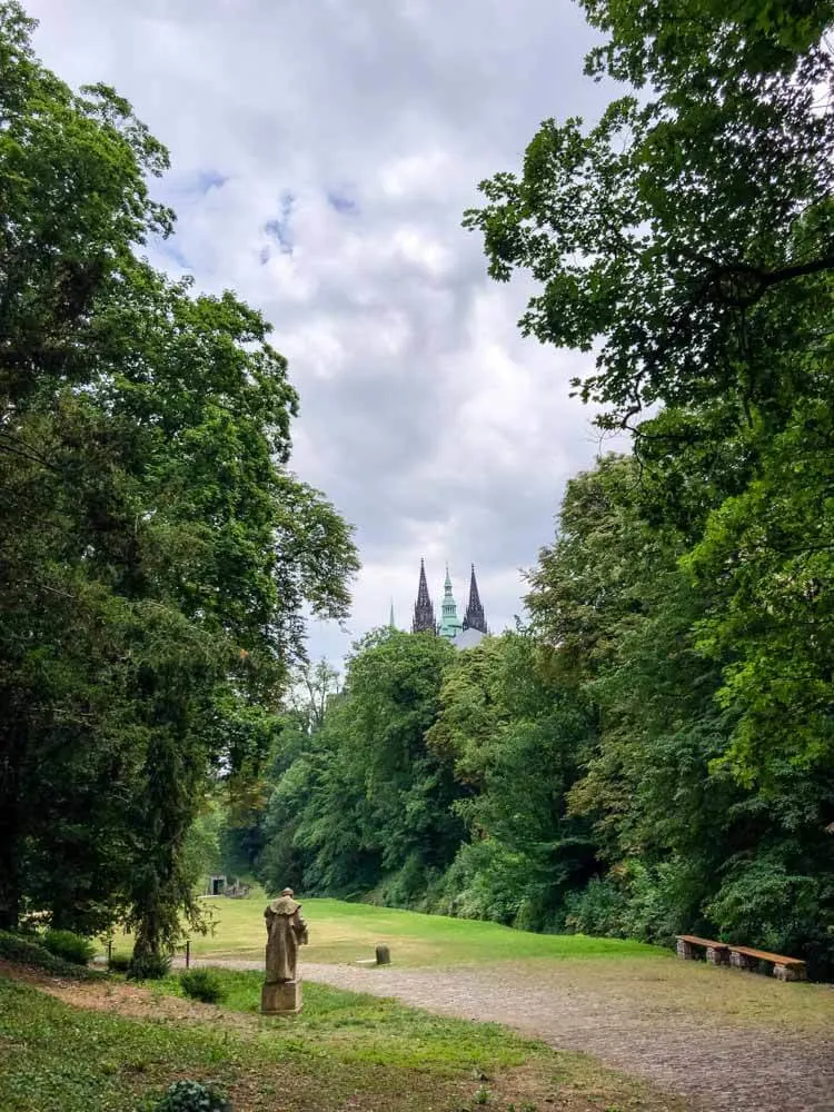 Greenery in Prague Castle's Stag Moat