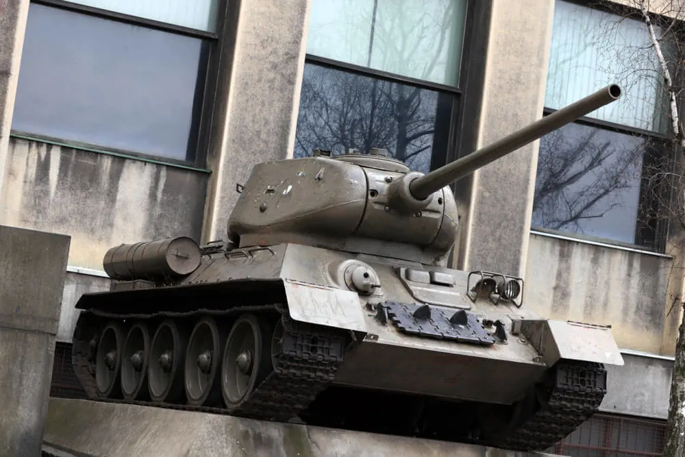 A tank in front of a communism museum