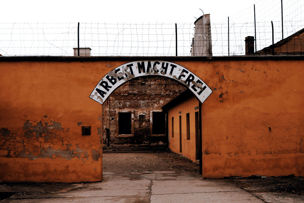 A view of the entrance to Terezin concentration camp near Prague