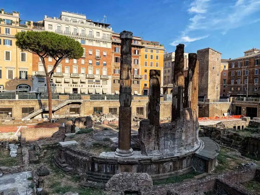 View of Largo di Torre Argentina with buildings around