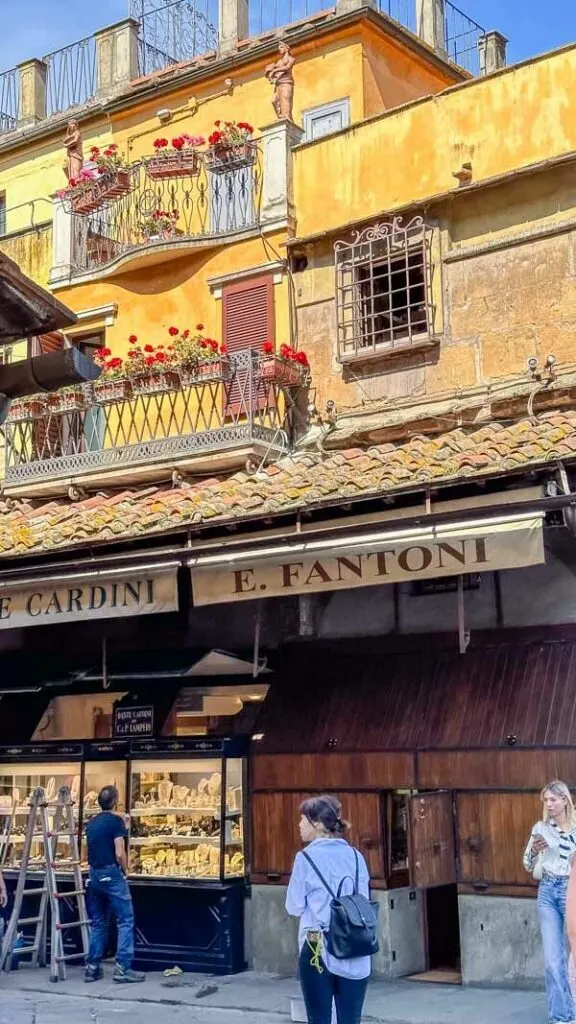 Shops on Ponte Vecchio bridge in Florence