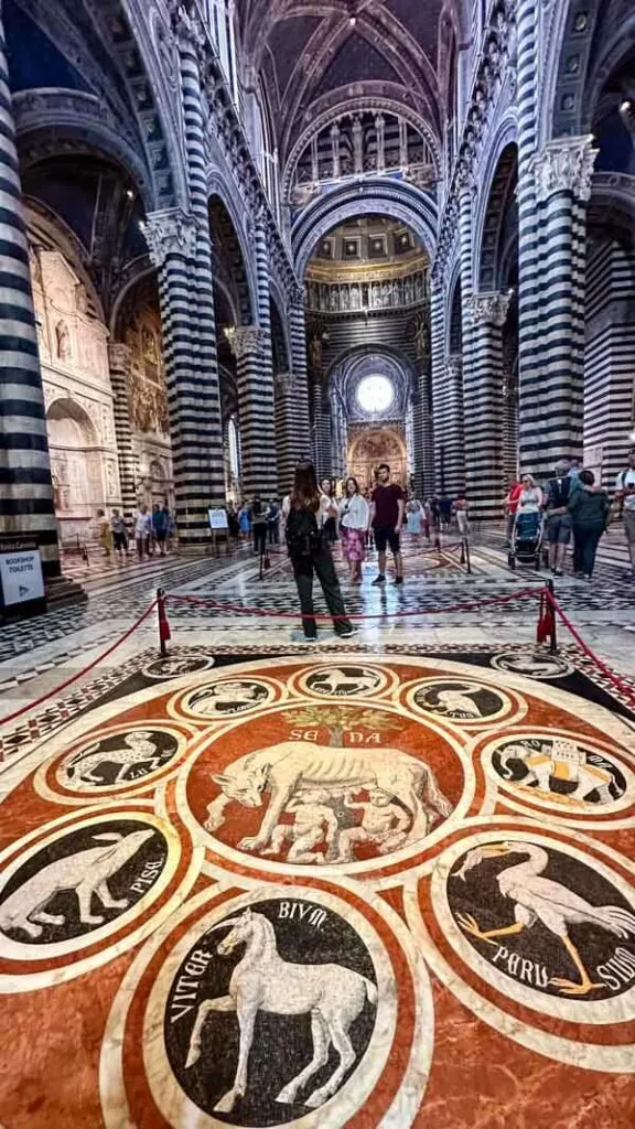 Siena Duomo's interior with floor mosaics
