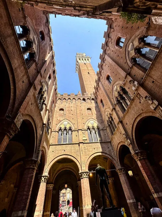 The courtyard of Palazzo Pubblico in Siena