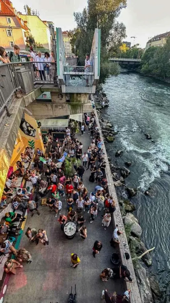 Early evening crowd at Citypeach Graz