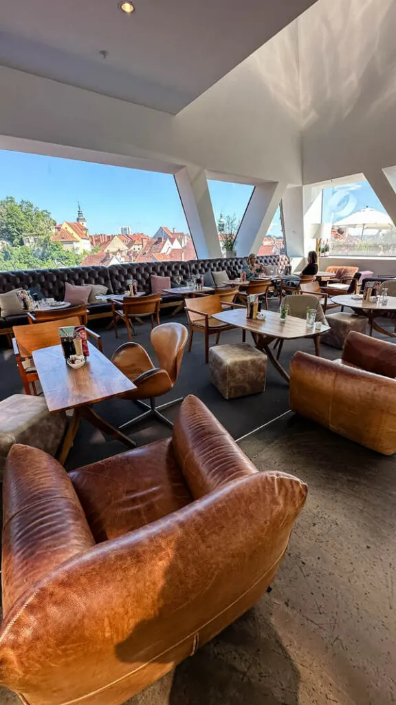 Leather armchairs on the top floor of Kastner & Öhler Department Store in Graz