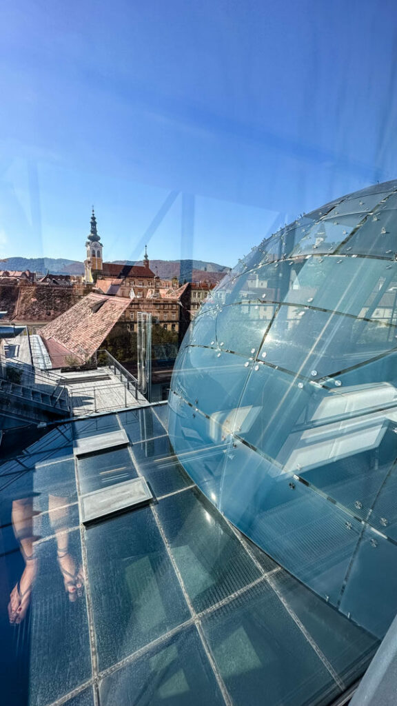 View from Kunsthaus - of its facade and a few rooftops around