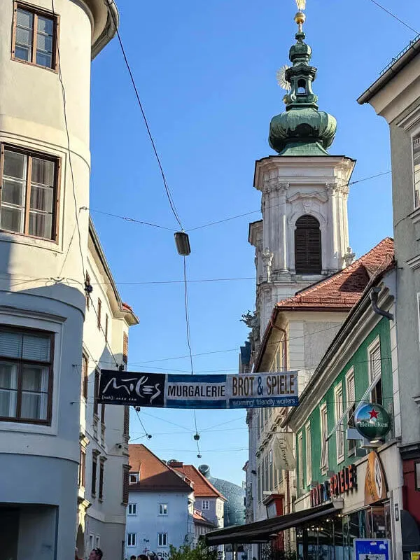 A lively street in Graz, Austria