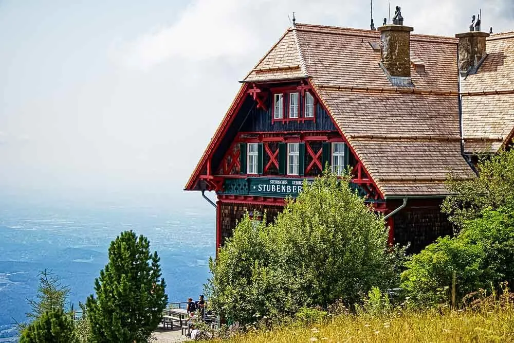 A hut on top of a mountain in Styrian Alps