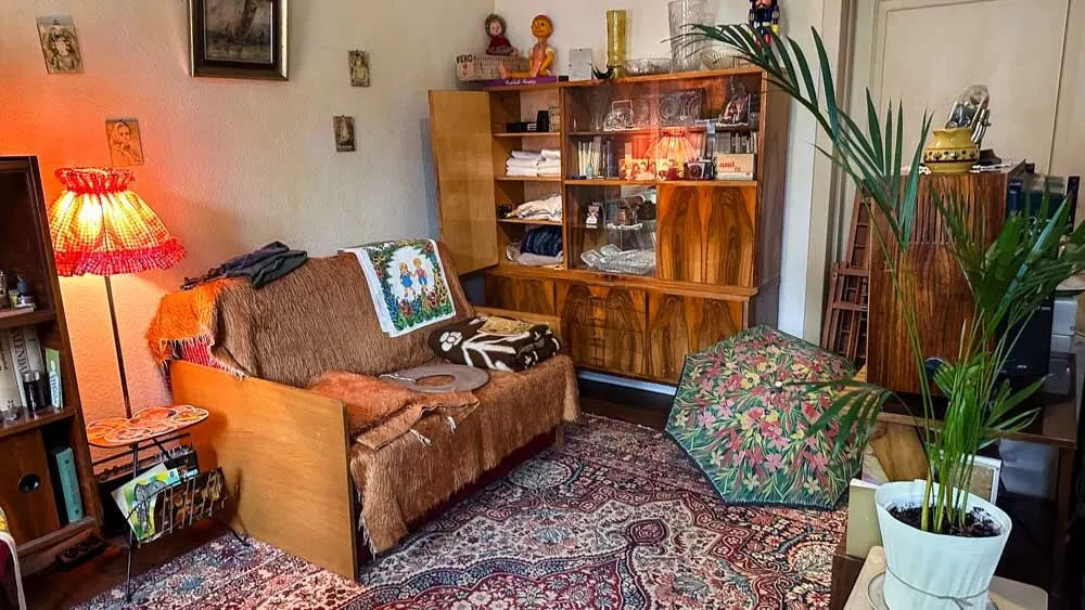 A 90s-inspired interior in an open air museum in Lodz Poland