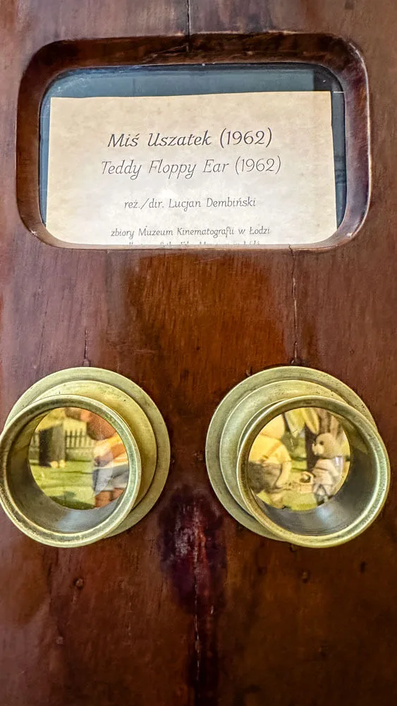 A detail of historical picture-viewing device in Lodz Cinema Museum