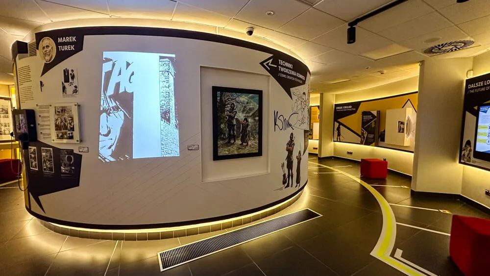 The interior of a Comics Center in Lodz, Poland