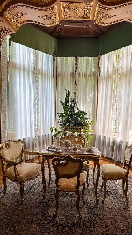 A small tea nook in a luxury palace in Lodz Poland