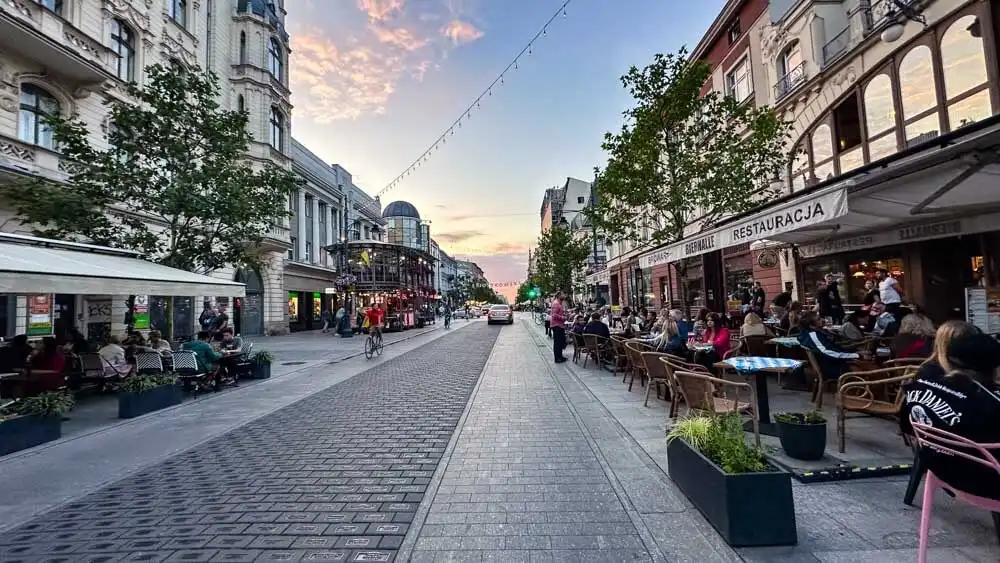Piotrkowska, Lodz's main street, upon dusk